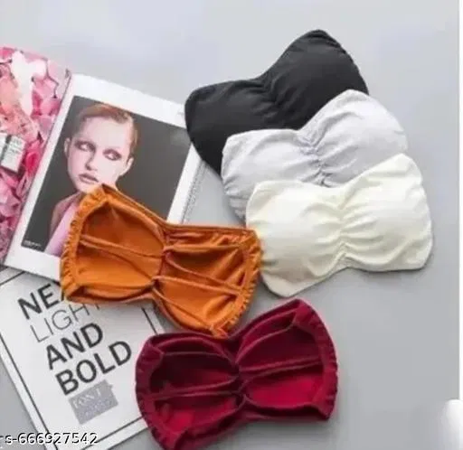 Everyday Bandeau Bra for Women, Pack of 2 (White, 28B)