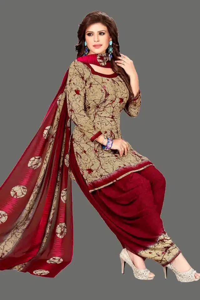 Unstitched Dress Material for Women & Girls (Red)
