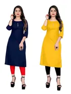 Crepe Solid Kurtis for Women 