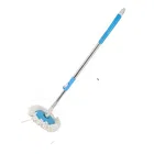 Bzore Durable Stainless Steel Replacement Handle for Easy Floor Cleaning Spin Mop Rod Set, Blue & Silver