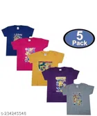 Round Neck T-Shirts for Boys (Multicolor, 0-1 Years) (Pack of 5)