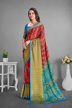 Moss Chiffon Printed Saree for Women 