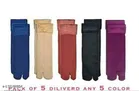 Velvet Winter Socks for Women (Multicolor, Set of 5)