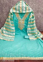 Silk Blend Embroidered Punjabi/All Over Suits for Women 