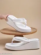 Shoetopia White Wedge Sandals IND-4