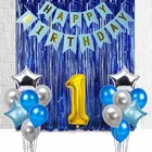 1st  Happy Birthday Balloon Decoration,Blue,Set Of 1