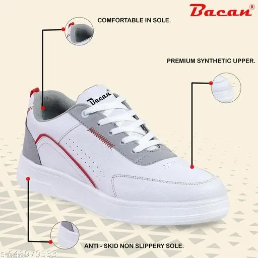 Casual Sneakers for Men (White, IND-6)