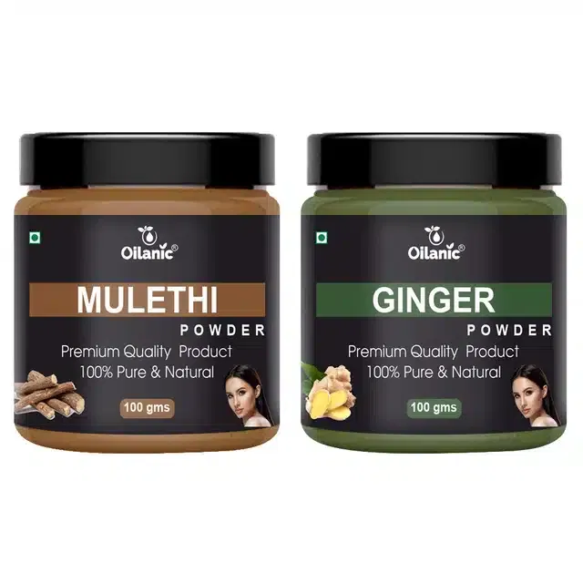 Natural Mulethi & Ginger Powder for Skin & Hair (Pack of 2, 100 g)