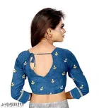 Silk Printed Saree for Women, Blue 