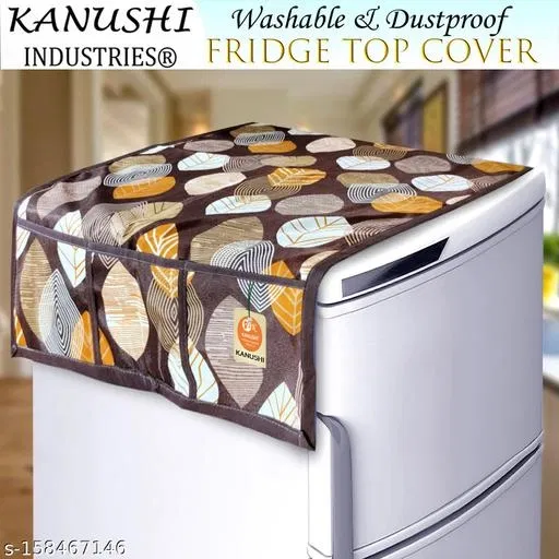 KANUSHI Industries® Fridge Cover for Top/Refrigerator Cover (Color:Brown)(FRI-Long-LEVS-Brown-TOP)…