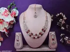 Rose Gold Finish Classic 2 Layer Necklace Set for Women 