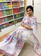 Cotton Linen Abstract Saree for Women 