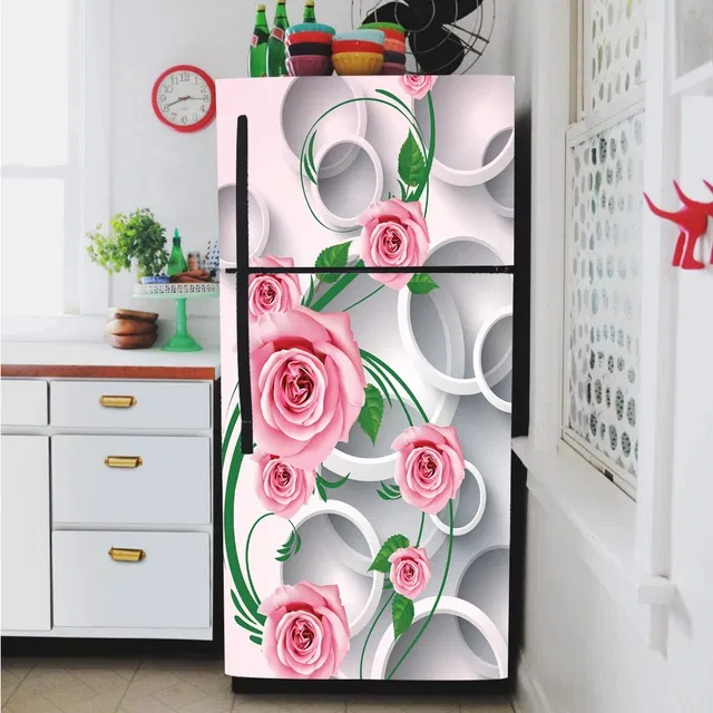 Vinyl Wallpaper Sticker for Fridge Door (Multicolor, 60x160 cm)