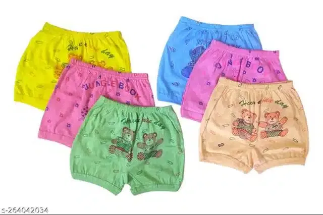 Cotton Innerwear Shorts for Kids (Multicolor, 9-12 Months) (Pack of 6)