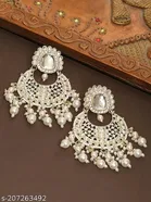 Latest Kudan Pearl Big Designer Earrings for Women 