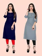 Crepe Solid Kurtis for Women 