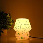 Stylish Hand Decorative Glass Table Lamp For Home Decoration, LED Compatible, Round (Pack of 1)