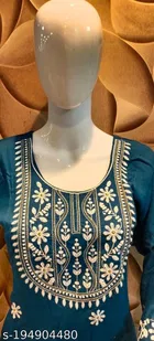 Rayon Slub Embroidered Kurti for Women 