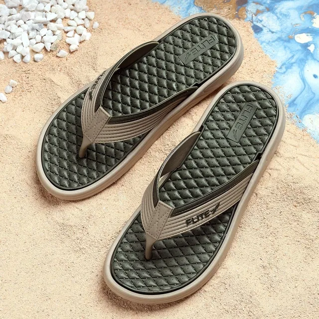 FLITE Casual Slippers for Men (Khaki, 6 UK/India)