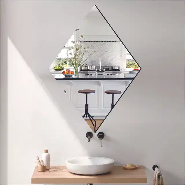 Acrylic Wall Mirror Stickers (Silver, 20x30 cm)
