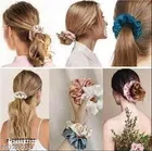 Multicolor Silk Scrunchies for Women, Pack of 12 