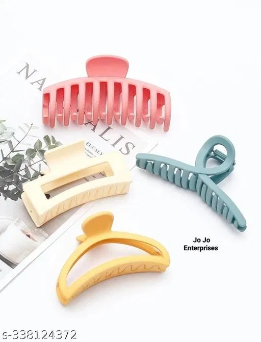 Plastic Hair Clutcher for Women & Girls (Multicolor, Pack of 4)