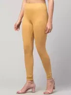 Cotton Blend Leggings for Women (Beige, Free Size)