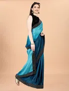 Chinon Solid Saree for Women 