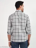 Cotton Blend Printed Shirt for Men, White 