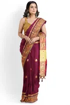 Silk Solid Saree for Women 