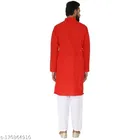 Cotton Blend Solid Kurta with Pyjama for Men 