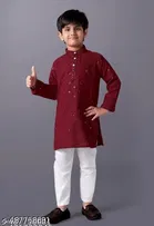 Checked Rayon Kurta Set for Girls 