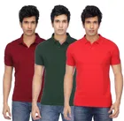 Polo Solid Cotton Blend T-shirts for Men, Pack of 4 