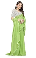 Georgette Solid Saree for Women 