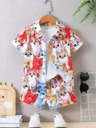 Cotton Silk Printed Clothing Set for Boys (Multicolor, 9-12 Months)