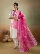 Rayon Printed Kurta with Pant & Dupatta for Women 