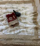 Bollywood White Satin Embroidered Saree for Women