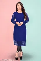 Net Kurti for Women,  Blue  