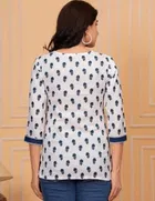Cotton Block Print Short Kurti for Women 