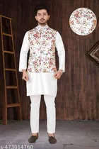 Cotton Button Kurta Set for Men 