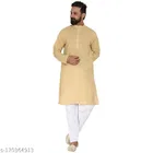 Cotton Blend Solid Kurta with Pyjama for Men 