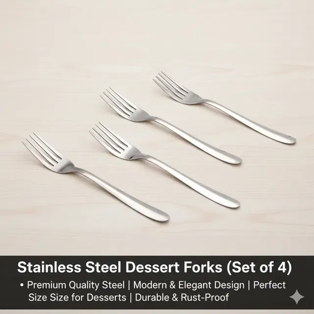Stainless Steel Table fork, 18 cm each, Pack of 4