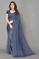 Casual Georgette Women Printed Saree With Unstitched Blouse 