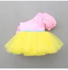 Net Solid Frock for Girls 