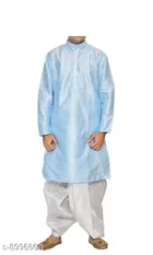 Silk Solid Kurta with Dhoti for Men 