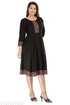 Anarkali Rayon Solid Kurti for Women 