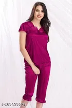Satin Nightsuit Set for Women 