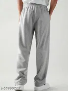 Cotton Blend Solid Trackpant for Men, Grey 