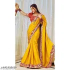 Chinnon Saree for Women, Yellow 