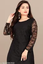 Net Kurti for Women,  Black  
